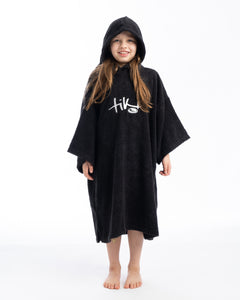 Tiki Junior Hooded Changing Towel Robe - Black