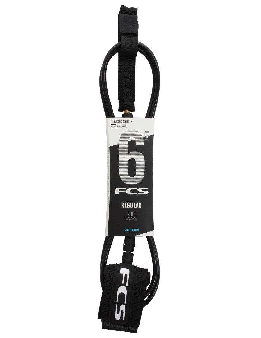 FCS Reg Classic Leash - Black | Leashes | FCS