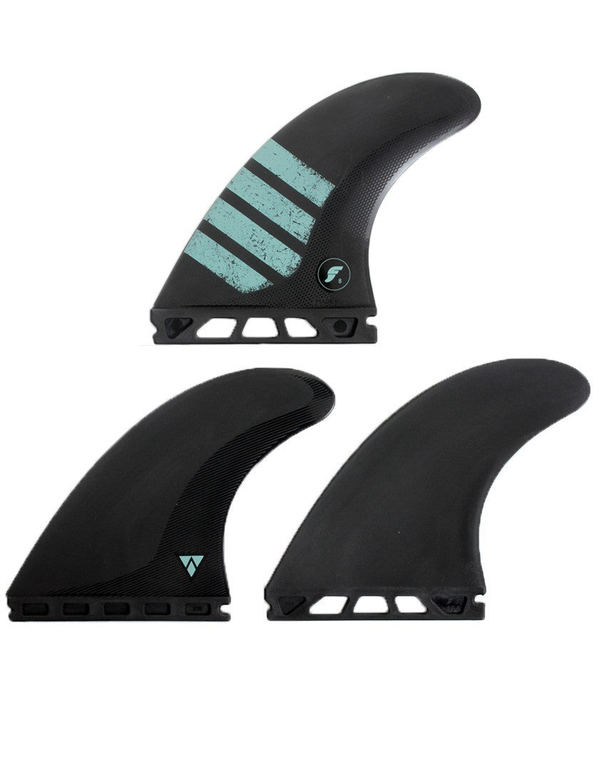 Futures F8 Alpha Tri Fin Set Large -  Carbon / Green | Fins | Futures
