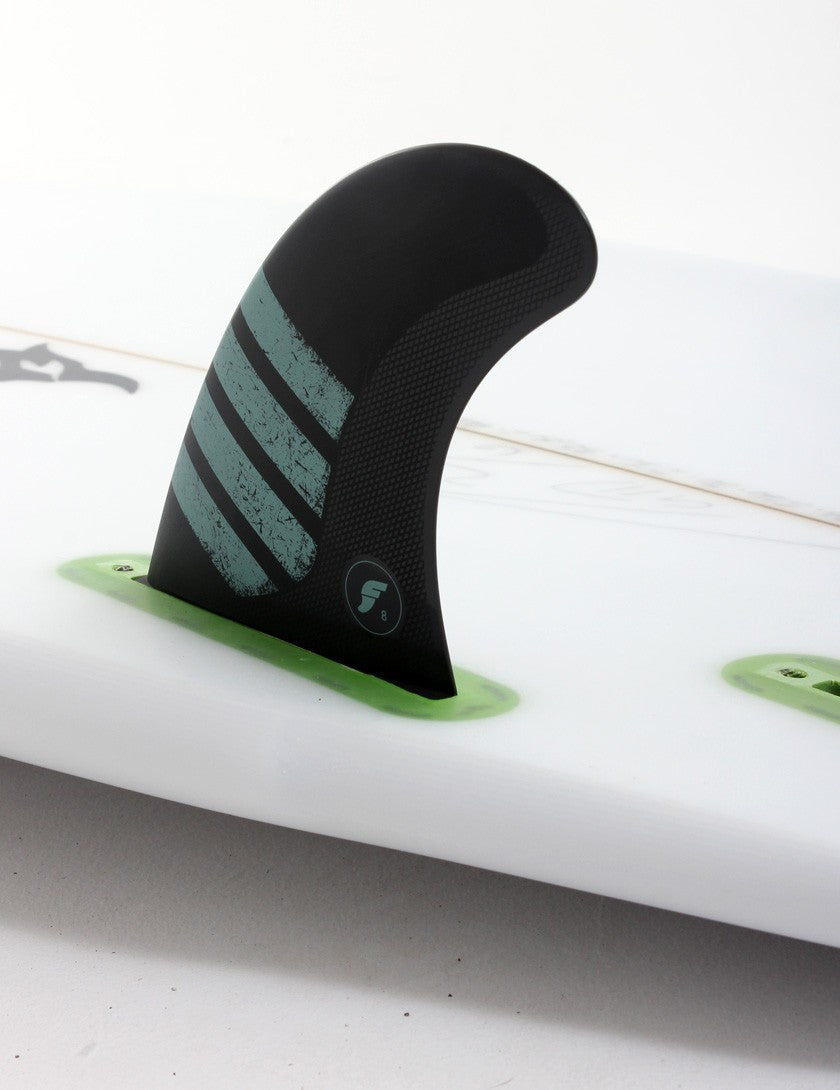 Futures F8 Alpha Tri Fin Set Large -  Carbon / Green | Fins | Futures