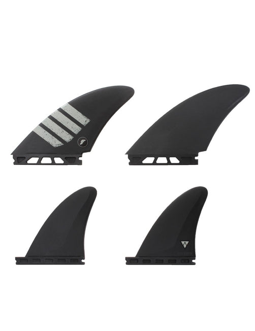 Futures Controller Alpha Quad Fin Set Large - Carbon / Smoke-Futures Controller Alpha Quad Fin Set Large - Carbon / Smoke-Green Overhead