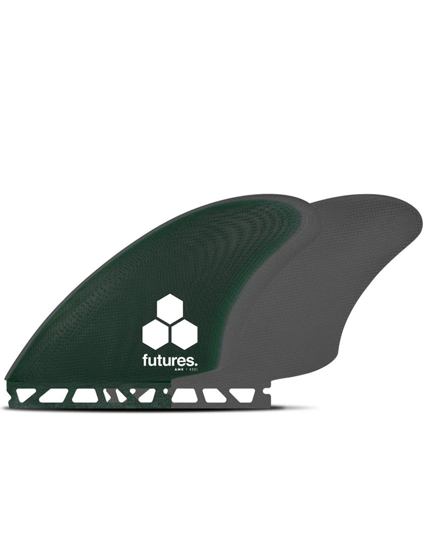 Futures Al Merrick Channel Islands Twin Keel Fin Set - Green / Grey | Fins | Futures