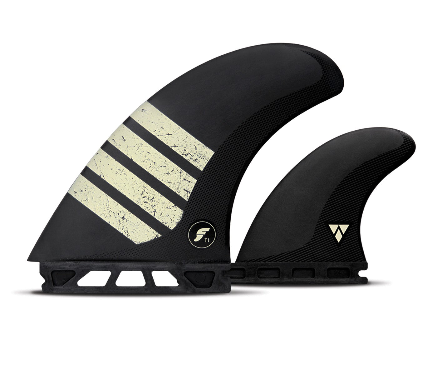 Futures T1 Alpha Twin + Trail Fin Set Large - Black | Fins | Futures
