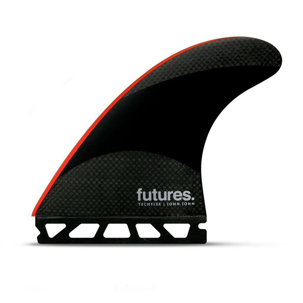 Futures John John Florence Techflex Tri Fin Set Black / Neon Red - Large | Fins | Futures