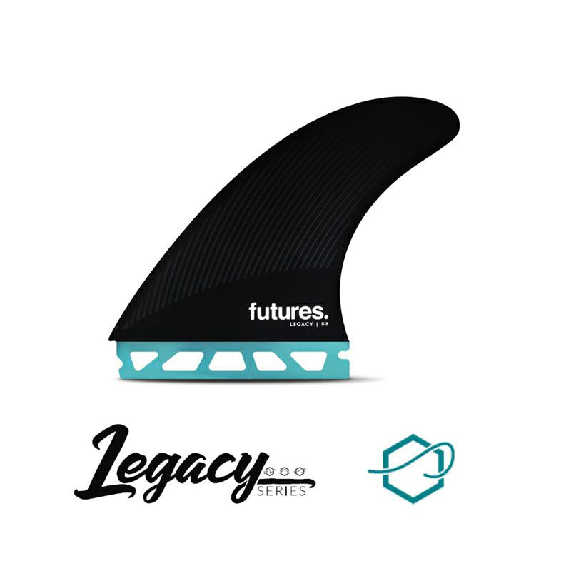 Futures R8 Legacy Series Honeycomb Tri Fin Set Large - Teal / Black | Fins | Futures